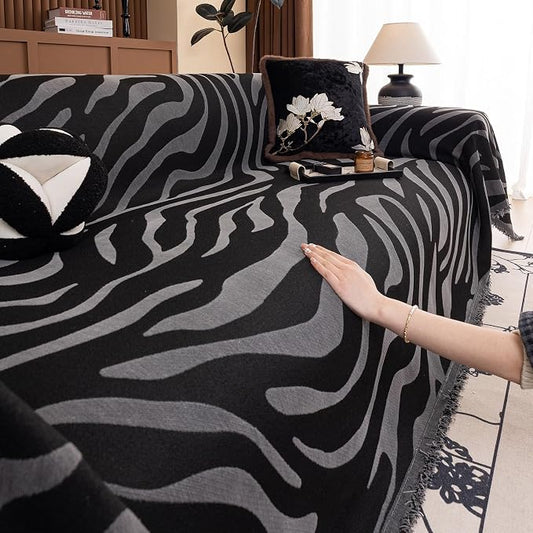ROOMLIFE Leopard Couch Cover Boho Sofa Covers for 3 Cushion Couch Washable | Furniture Protector Sofa Couch Cover for Dogs, Soft Breathable Sofa Slipcover, Couch Throw Blankets with Tassels 71''X134'' by ROOMLIFE