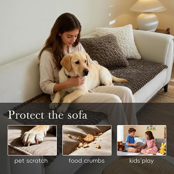 Couch Covers for 3 Cushion Couch Sofa Pet Friendly,Non-Slip Sofa Cover Washable - Image 3