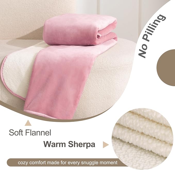 gogobunny Waterproof Pet Blanket for Small Dogs and Cats, Reversible Sherpa Fleece Soft Plush Throw for Couch Protection, Washable Furniture Protector (Pink, 30x30 inches) - Image 4