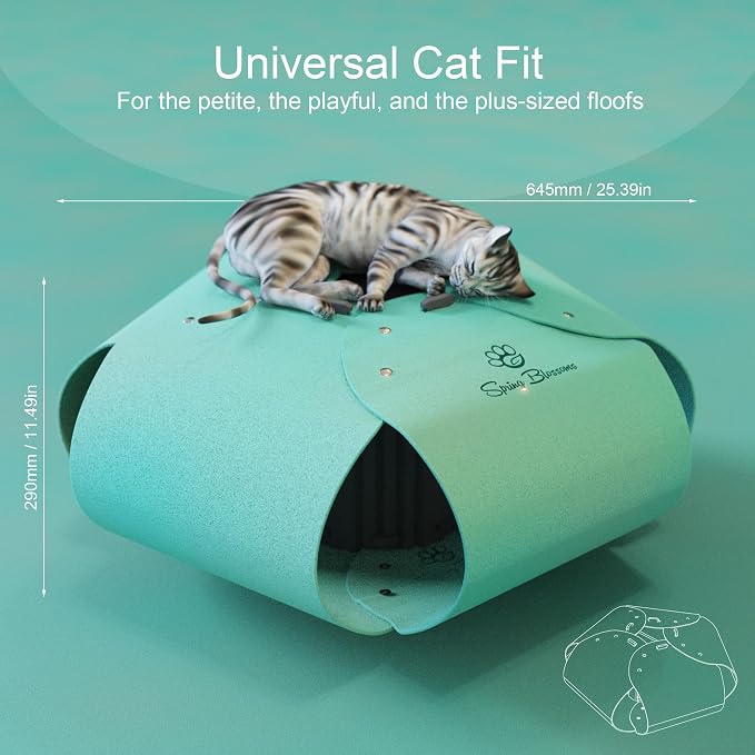 Cat Tunnel, Cat Cave for Indoor Cats Bed,Scratch Resistant Cat Toys for Medium Large Cats Hide and Seek Toy (Sky Cyan) - Image 3