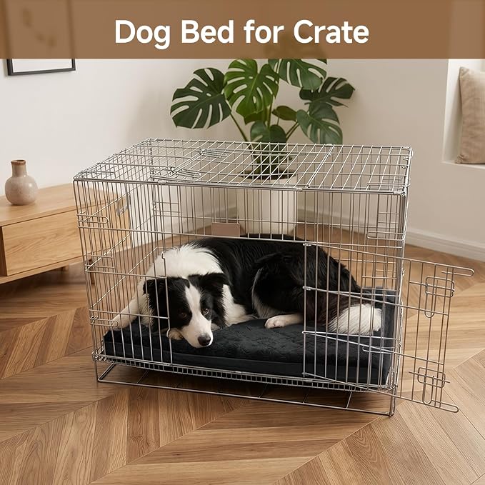 Waterproof Dog Bed for Crate, Washable Reversible Kennel Pads, 23x17, Black | Kennel Pet Bed for Small Dogs with Removable Cover, Waterproof, Wipeable, Anti-Slip, Outdoor, Black - Image 5