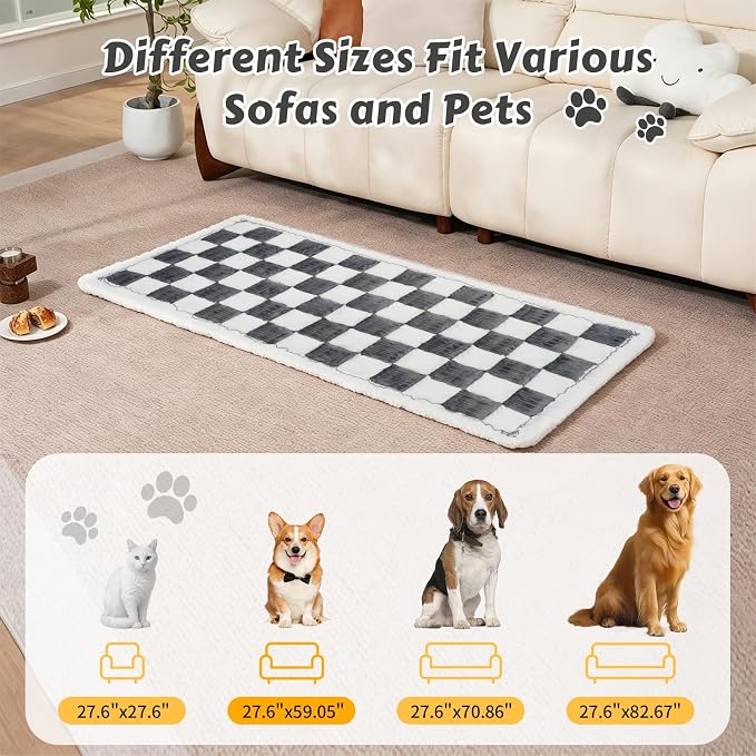 Pet Couch Cover for Dogs & Cats, Soft Flannel Non-Slip Couch Sofa Cover Protector, Dog Bed Sleeping Mat, Washable Reversible Anti-Slip Dog Bed for Small Medium Large Pets (27.6X59.05, Grey) - Image 3
