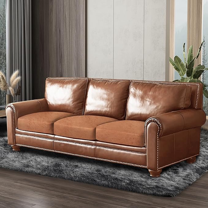 ANARACHON Leather Look Couch Cushion Covers Sofa Seat Slipcovers Sets Couches Furniture Protector for Sectional Armchair Loveseat Pets Kids Stretch Spandex Fabric (3 Cushion Sofa, Pinkish Brown) - Image 9