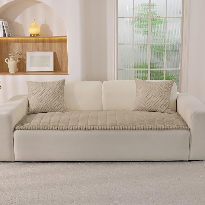 Couch Cover for Dogs,Washable Non-Slip Pet Friendly Sofa Protector | Thick Flannel Sofa Cover,Nonslip, Washable,Anti-Pilling,Pet Friendly,for Dogs & Cats,Cozy Protect Against Fur,27.6" x 35" - Image 2