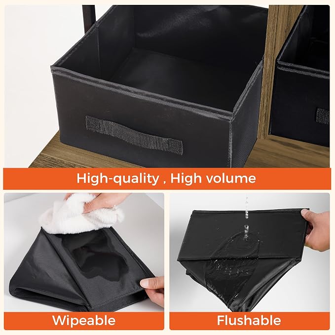 Dwanton Litter Box Enclosure with 2 Storage Shelves and 2 Drawers, 2-in-1 Hidden Cat Litter Box Enclosure Furniture with Shelf, Reversible Entrance, Washable Drawers, 50-Inch, Warm Brown - Image 6