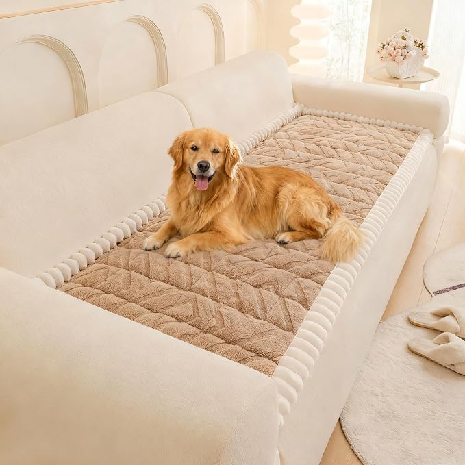 OTOB Plush Couch Arm Cover Washable, Non Slip Sofa Armchair Covers, 1 Piece | Coffee, 27.6"x27.6", Pet Friendly, All Seasons, Fuzzy, Geometric Jacquard, Soft Breathable, Furniture Protector - Image 9
