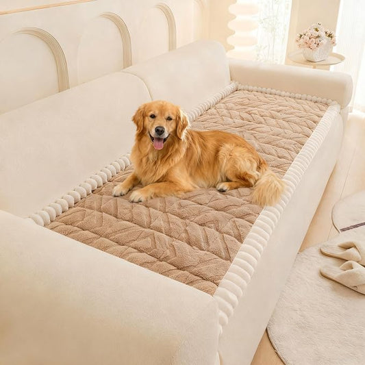 OTOB Couch Covers for 3 Cushion Couch Sofa Washable Non Slip Dog Sofa Cover | Coffee, 27.6"x82.7", Pet Friendly, All Seasons, Modern Geometric Jacquard, Soft Breathable, Furniture Protector, Modern by OTOB