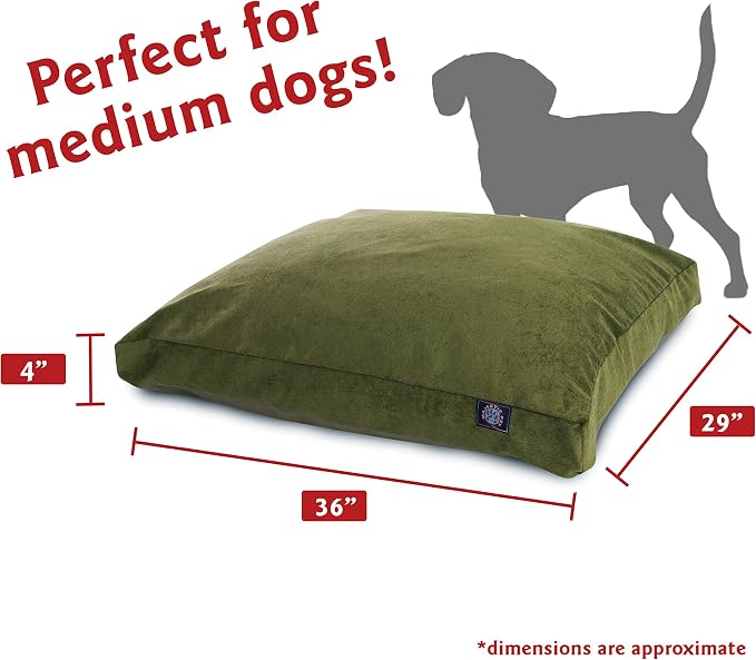 Majestic Pet Villa Rectangle Dog Bed Washable – Non Slip Comfy Pet Bed – Crate Bed with Removable Washable Cover – Kennel Bed for Sleeping, Polyester Fiber, Medium, Fern - Image 3