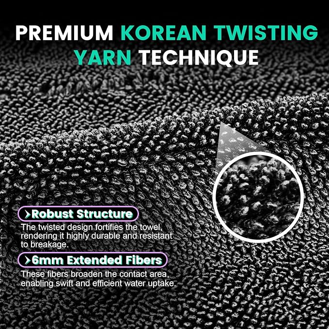 2 Pack Double-Sided Car Care, Microfiber Drying Towel, 1300GSM, 35" x 24" | Extra-Large, Ultra-Absorbant Microfiber Drying Towel for Cars and Trucks, Super Absorbent Car Drying Towel - Image 6