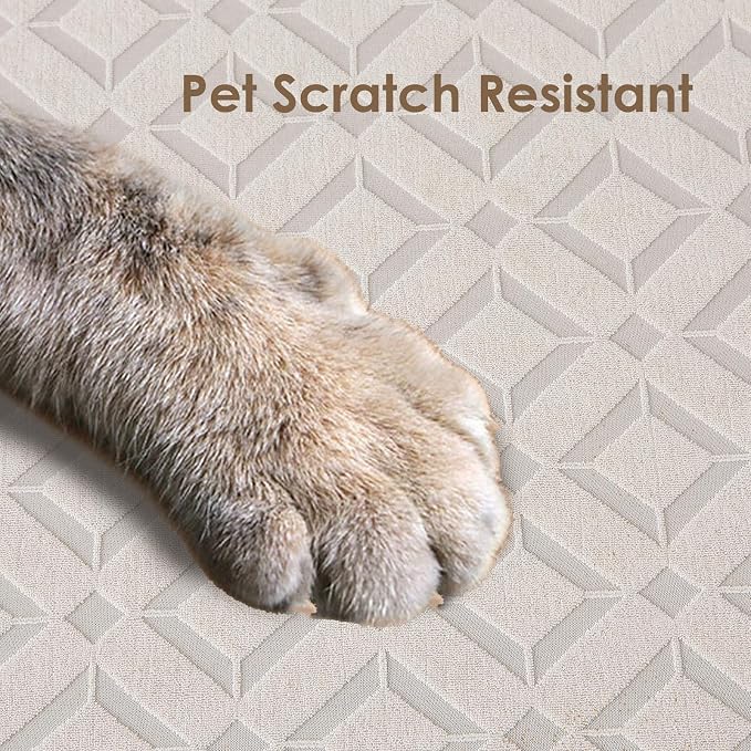 Genina Waterproof Couch Cushion Covers for Pets Washable Sofa Seat Covers | Non Slip,Stretch Jacquard Fabric,Pet Hair & Scratch Protection,Easy Installation,Furniture Protector,Sectional Sofa,1 Piece - Image 5