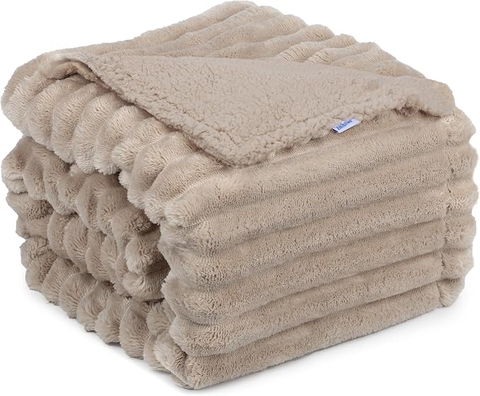 Waterproof Pet Blanket for Large Dogs & Cats - Reversible Calming Plush, Washable Furniture Cover for Couch, Bed, Car Seat, Blocks Leaks, Stains & Pet Fur (Line, 60"x80") by ZAKAPAWS