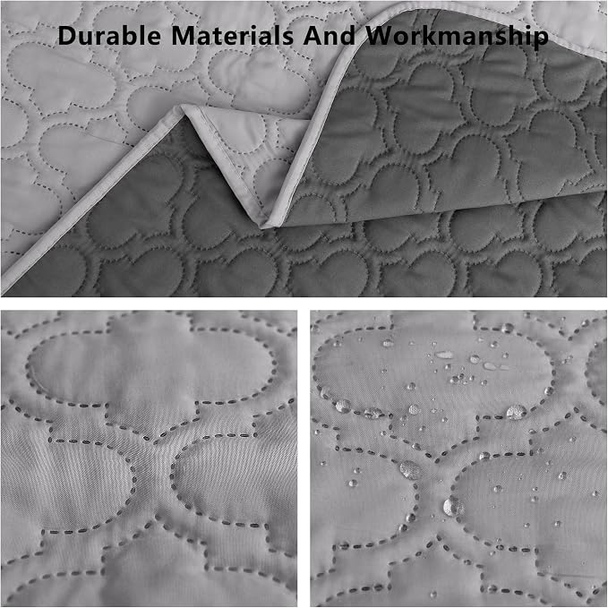 Waterproof Couch Cover - Washable Dog & Pet Furniture Protector | TPU Leak-Proof Liner, Microfiber Fabric, Lightweight & Reversible, Fits Sofa and Bed, 82" x 102" , Lightgrey/Darkgrey - Image 5