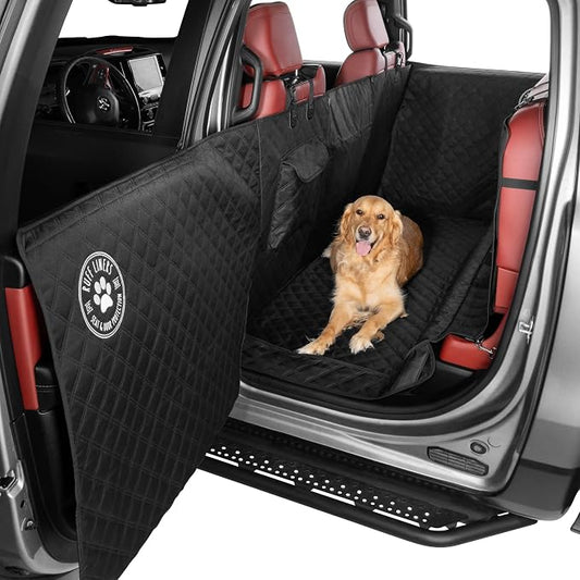 Ruff Liners XL Floor Cover with Door Protection, Black – As Seen on Shark Tank – Fits Full Size Crew Cab Trucks with Fold Up Seats, Waterproof & Machine Washable – Sturdy XL Dog Hammock for Truck by RuffLiners