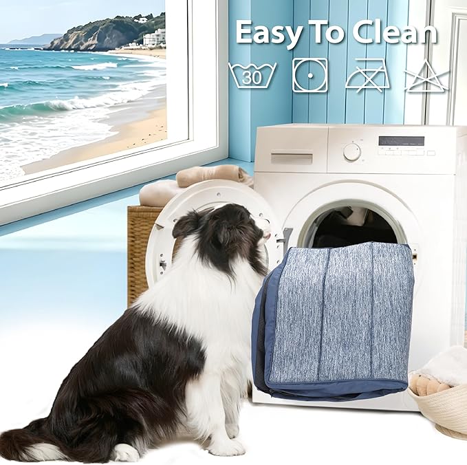 Dog Cooling Mat for Large Dogs – 35"x23" Orthopedic Memory Foam Pad for Summer, Hot Weather & Joint Relief | Washable, Non-Slip Crate Mat for Senior Dogs, Travel & Home (Dark Beige) - Image 5