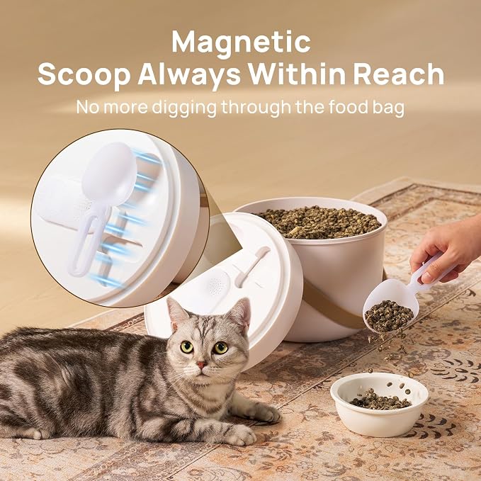smartoo Vacuum Cat Dog Food Storage Container 5 lb, Dry Pet Food Storage | 5.3 Qt Airtight Cat Food Storage Container with One-Button Easy Use, Magnetic Scoop Incl., BPA-Free, Durable, Rechargeable - Image 8