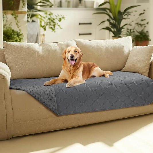Luciphia Waterproof Couch Cover for Dogs, Non-Slip Pet Sofa Protector | Non-slip waterproof couch cover scratch-resistant machine washable protects sofa bed , Light Grey, 30" x 70" by luciphia