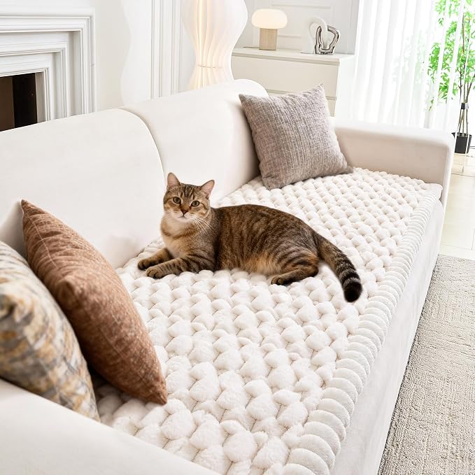 Plush Couch Cover for Dogs – Non Slip Pet Sofa Protector, Ultra Soft Washable Couch Cover for Pets, Anti-Slip Backing Furniture Protector for Cats & Dogs, Fits Standard & L-Shape Sofas (3 Sizes) by Unknown