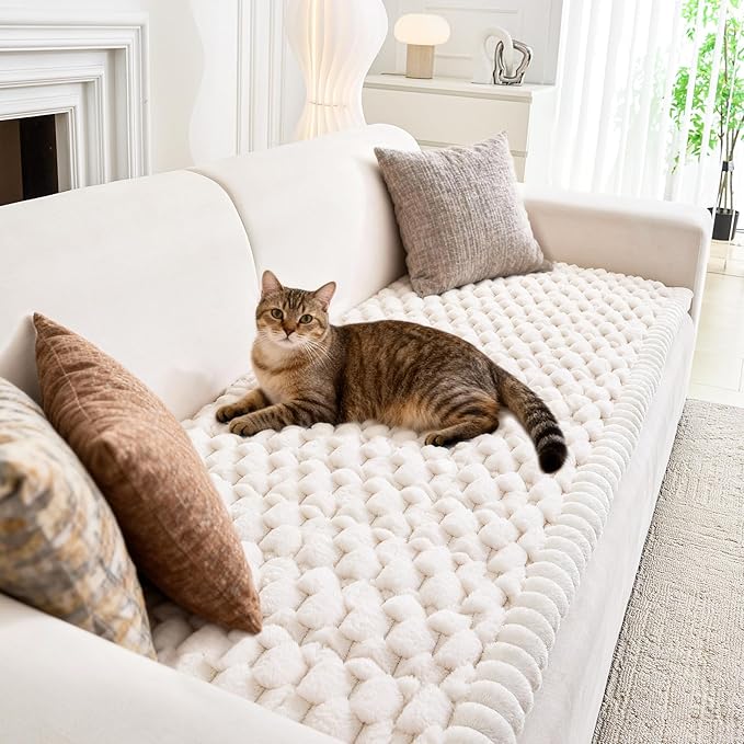 Plush Couch Cover for Dogs Non Slip Pet Sofa Protector, Ultra Soft Washable Couch Cover for Pets, Anti-Slip Backing Furniture Protector for Cats & Dogs, Fits Standard & L-Shape Sofas (3 Sizes) by Unknown
