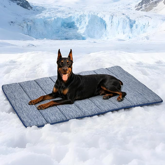 Dog Cooling Mat for Large Dogs – 47"x29" Orthopedic Memory Foam Pad for Summer, Hot Weather & Joint Relief | Washable, Non-Slip Crate Mat for Senior Dogs, Travel & Home (Wander Blue) by ZAKAPAWS