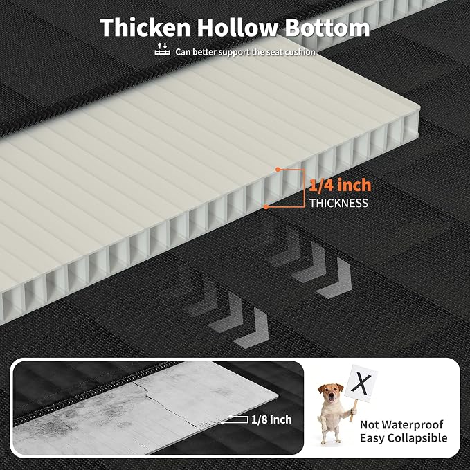 Dog Seat Cover 400LBS Hard Bottom Back Seat Extender for Large Dogs | Waterproof Polyester, Anti-Slip Surface, 3 Removable Hard Plates, Side Storage Pockets, 4-Mode Convertible, Trucks, SUVs - Image 5