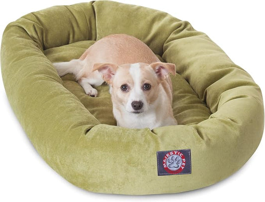 Majestic Pet Villa 32 Inch Shredded Memory Foam Dog Bed for Medium Sized Dog 32x23x7 Inch–Orthopedic Pet Bed - Washable Medium Puppy Mat with Head Support-Apple by MajesticPet