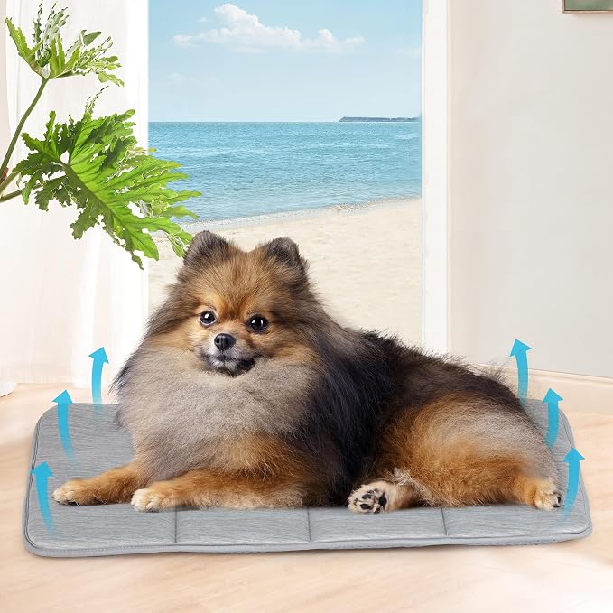 Dog Cooling Mat for Large Dogs – 24"x18" Orthopedic Memory Foam Pad for Summer, Hot Weather & Joint Relief | Washable, Non-Slip Crate Mat for Senior Dogs, Travel & Home(Grey) - Image 6
