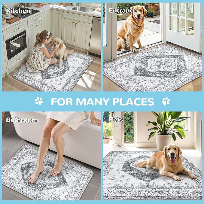 Lahome Super Absorbent Washable Pee Pads for Dogs - Secure Floor Protection - Non-Slip, Leakproof Reusable Pads for Training, Crates & Playpens (2 Pack, 36"x36", Gray) - Image 8