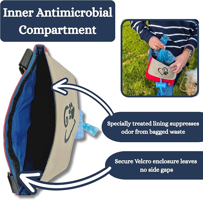 WoofPack Dog Walking Bag Hands-Free Crossbody/Fanny Pack with Odor-Control Poop Bag Holder & Storage for Essentials - Image 3