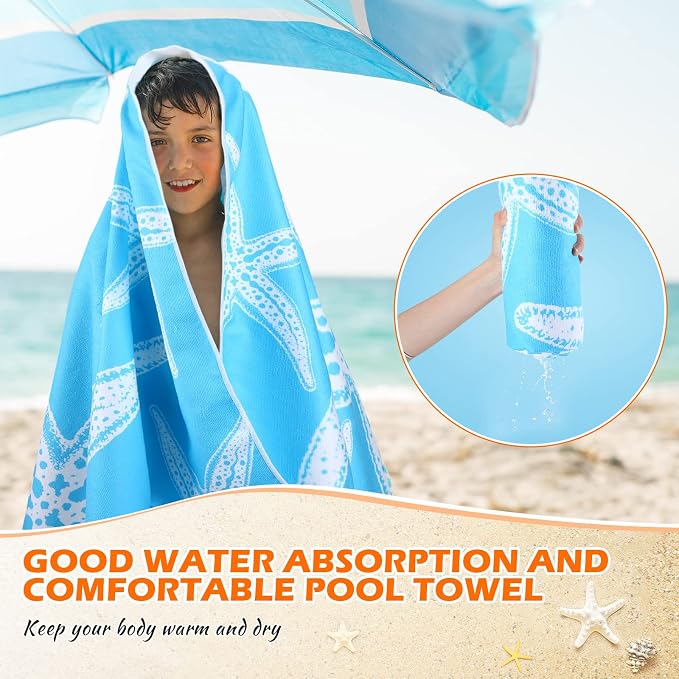 Newwiee 12 Pieces Large Microfiber Beach Towel Set Oversized 59 x 27.5 Inch Beach Pool Towel Bulk Quick Dry Lightweight Colorful Soft Absorbent for Adults Travel Swimming Supplies(Mermaid) - Image 4
