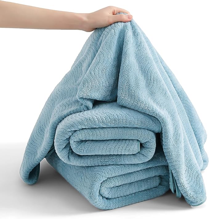 4 Piece Extra Large Bath Towel 35"x70" Oversized Bath Sheet Bath Towel Set for Bathroom Ultra Soft Cozy Highly Absorbent Quick Dry Bathroom Towel for Spa Gym Hotel,Shower Towel for Daily Use,Turquoise - Image 8