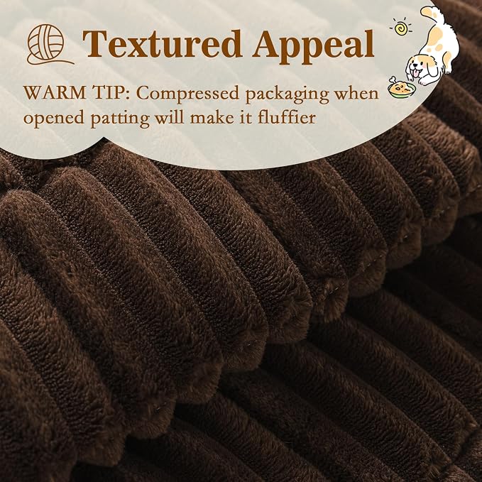 MYSKY HOME Couch Covers for 3-4 Cushion Sofa Pet Friendly, Couch Cover for Dogs, Sofa Covers for Pets Washable, Soft Non-Slip Sofa Slipcovers Furniture Protector Covers, Chococlate, 27.6" x 82.7" - Image 2