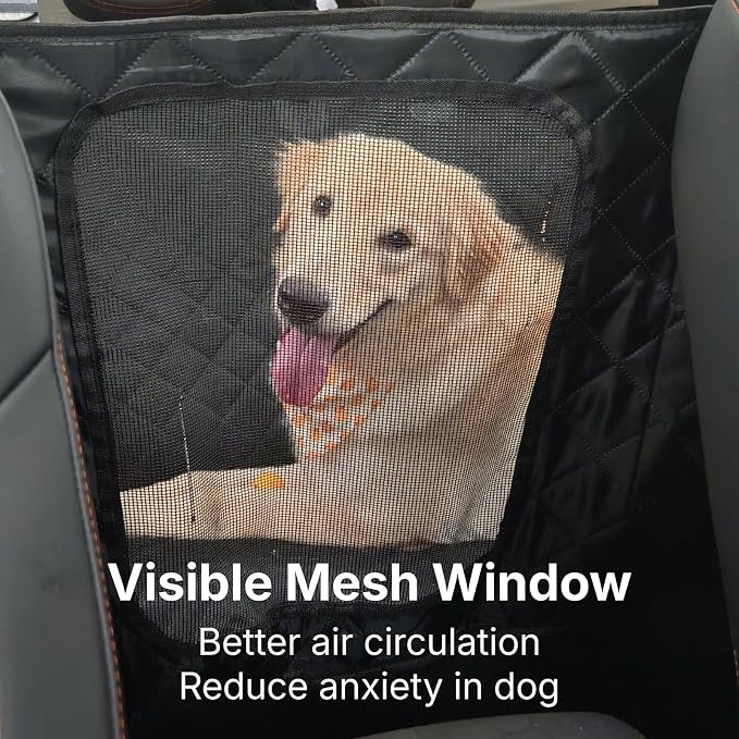 Waterproof Dog Car Hammock for Back Seat with Door Protection, Black | Odorless Material, Soft-Padded, Fits for SUVs & Sedans - Image 5