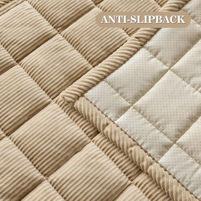 Couch Cover for Dogs Non-Slip Pet Couch Cover for Sofa Plush Protector | Non-Slip Backing, Machine Washable, Pet Friendly, Pet Hair & Scratch Protection, Sofa Cushion Protector(Khaki, 27.6"×82.7") - Image 4