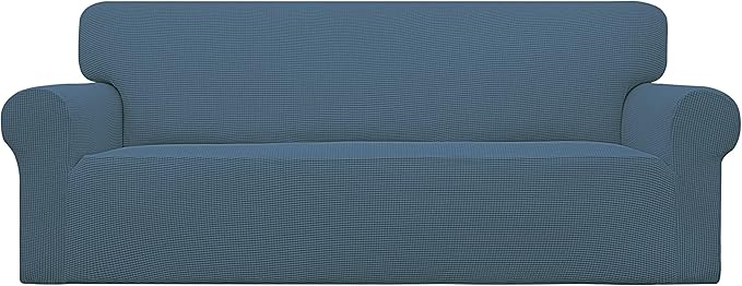 Easy-Going Stretch Couch Covers for Sofa Washable Large Bluestone | 1-Piece Sofa Covers for 3 Cushion Couch Furniture Protector Couch Slipcover Soft with Bottom for Kids Pets by Easy-Going