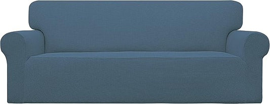 Easy-Going Stretch Oversized Sofa Couch Slipcover Washable Bluestone | 1-Piece Extra large Sofa Cover Furniture Protector Couch Soft with Bottom for Kids, Polyester Spandex Jacquard by Easy-Going