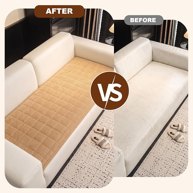 HAOYONG Couch Covers for Dogs Washable, Non Slip Fuzzy Durable Couch Covers for 3 Cushion Sofa Pet Friendly Furniture Protector Covers Dog Mat for Couches (Beige, 27.6"×82.7") - Image 4