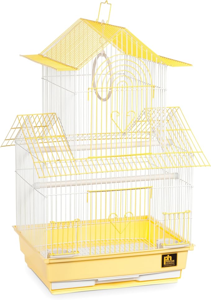 Prevue Hendryx SP1720-1 Shanghai Parakeet Cage, Yellow and White by PrevuePetProducts