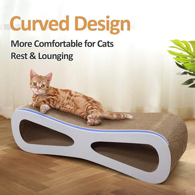 COZIWOW Cat Scratcher Lounge, Cat Scratching Board, Cardboard Lounge Bed, Durable Cat Scratching Pad Furniture Protector for Indoor Cats Kittens (Grey) - Image 7