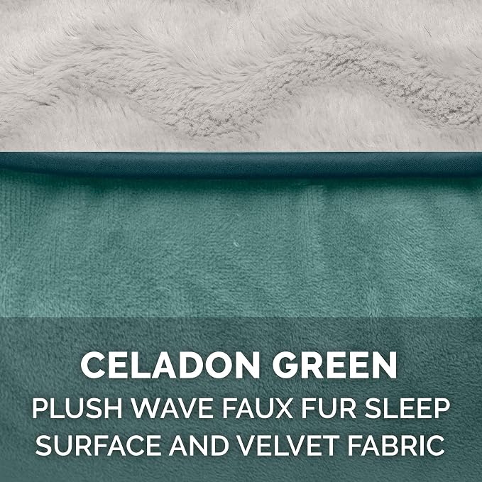 Furhaven Orthopedic Dog Bed for Large Dogs w/ Removable Bolsters & Washable Cover, For Dogs Up to 125 lbs - Plush & Velvet Waves Perfect Comfort Sofa - Celadon Green, Jumbo Plus/XXL - Image 6
