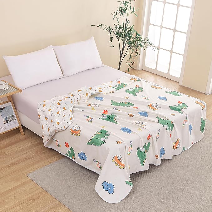 WenBags Waterproof Dog Bed Cover 70 * 78 Inches Throw Size,Pet Hair Resistant Reversible Couch Cover Mattress Protector,Leakproof Bed Liner/Sheet/Blanket for Adults Elderly Pets,Cute Dinosaurs - Image 2