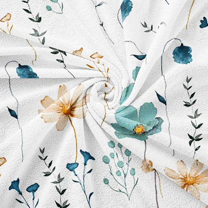 Erosebridal Watercolor Floral Couch Cover Teal Beige Flower Sofa Cover 91" X 150" Modern Minimalist White Couch Protector for Sectional Sofasrustic Farmhouse Washable Non Slip Sofa Protector - Image 7