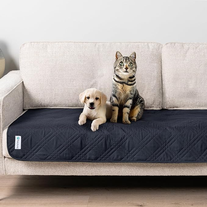 PetAmi Waterproof Couch Cover for Dogs, Non-Slip Leakproof Sofa Furniture Protector for Pet Cat, Machine Washable Bed Blanket for Car Seat, 30x70 Gray - Image 7