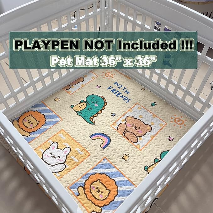 Dog Playpen Urine Pad Dog Pee Pads Puppy Pads 2 Pcs, [PLAYPEN NOT Included] Reusable Puppy Training Mat,Large Pet Pee Mats,Waterproof Pet Mats for Dogs Bed Mat,Super Absorbing Whelping - Image 6