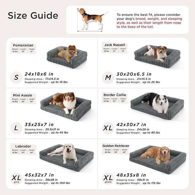 Bedsure ComfyFleece™ Orthopedic Dog Bed for Medium Dogs, Waterproof Memory Foam Medium Pet Beds with Sides, Non-Slip Bottom and Egg-Crate Foam Dog Couch Sofa with Washable Corduroy Cover, Blue - Image 6