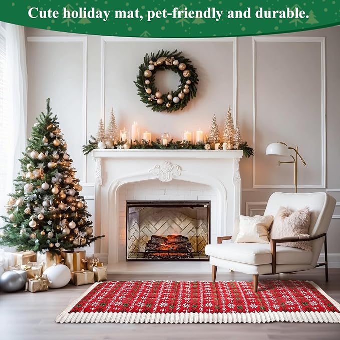 VClife Fuzzy Anti-Slip Dog Couch Cover for Christmas, Red, 27.6 x 82.7 | Soft Thick Couch Covers for 3 Cushion Couch Sofa Pet Friendly, Scratch Resistant Sofa Cover Washable Dog Furniture Protector - Image 8