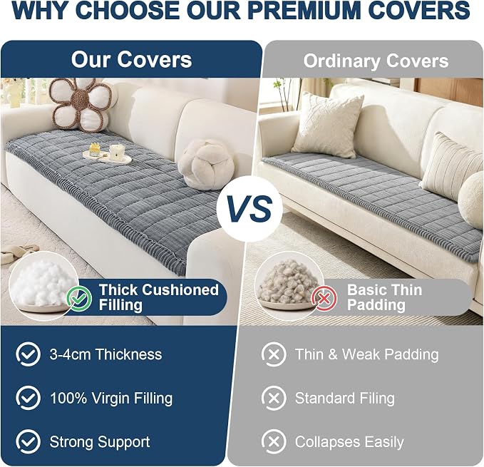 OstepDecor Couch Cover for Dogs, Washable Non Slip Sofa Cover for Pets, Soft Couch Covers for Sofa, Loveseat and Sectional, Furniture Protector Against Pet Hair & Scratches (35.4" x 47.2", Blue Grey) - Image 7