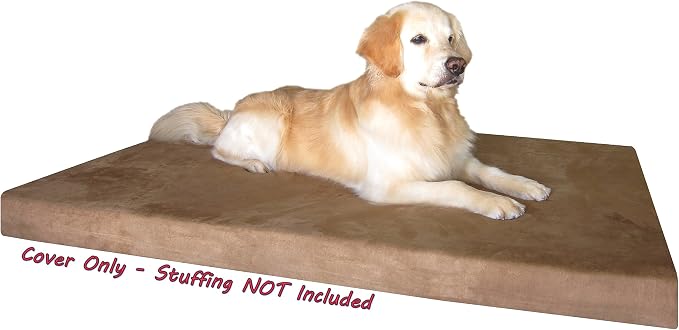 Dogbed4less DIY Pet Bed Pillow Brown Microsuede Duvet Cover and Waterproof Internal case for Dog at 55X37X4 Inch - Covers only - Image 2
