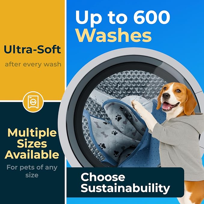 GREEN LIFESTYLE Washable Pee Pads for Dogs - Waterproof Reusable Puppy Pads with Anti-Slip Backing, Pet Training Pad for Puppy Playpen, Crate, Whelping Box, Potty Training (Pack of 2 - 34x36) - Image 2