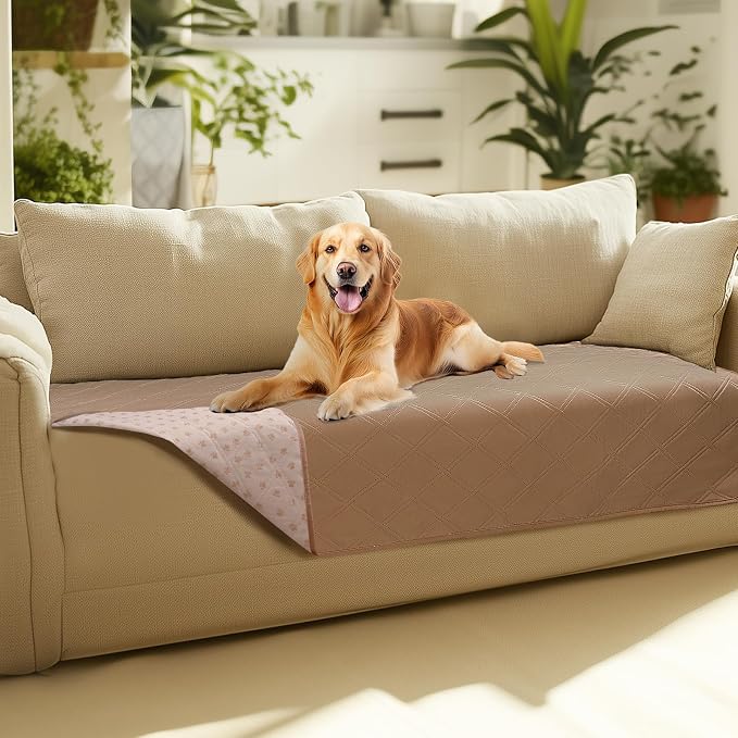 Luciphia Waterproof Couch Cover for Dogs, Non-Slip Pet Sofa Protector | Non-slip waterproof couch cover scratch-resistant machine washable protects sofa bed, Light Brown, 30" x 70" by luciphia