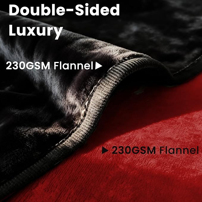 gogobunny Waterproof Blanket for Dogs and Cats, Reversible Flannel Double-Sided Furniture Protector for Couch Sofa Bed Against Spills & Pet Fur (50" x 60", Black/Red) - Image 4